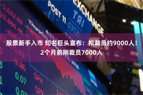 股票新手入市 知名巨头宣布：拟裁员约9000人！2个月前刚裁员7000人