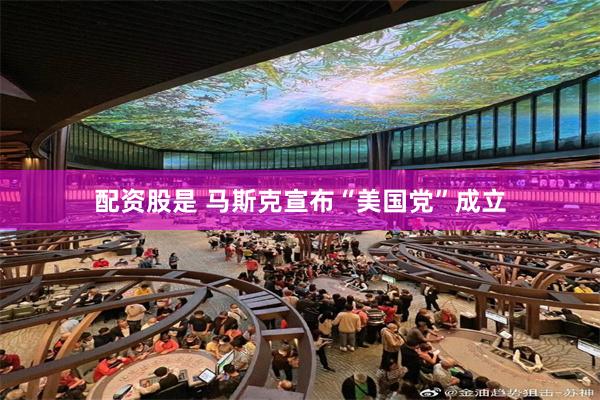 配资股是 马斯克宣布“美国党”成立