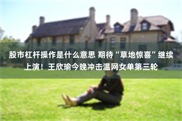 股市杠杆操作是什么意思 期待“草地惊喜”继续上演！王欣瑜今晚冲击温网女单第三轮