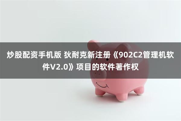 炒股配资手机版 狄耐克新注册《902C2管理机软件V2.0》项目的软件著作权