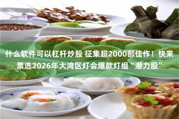 什么软件可以杠杆炒股 征集超2000部佳作！快来票选2026年大湾区灯会爆款灯组“潜力股”