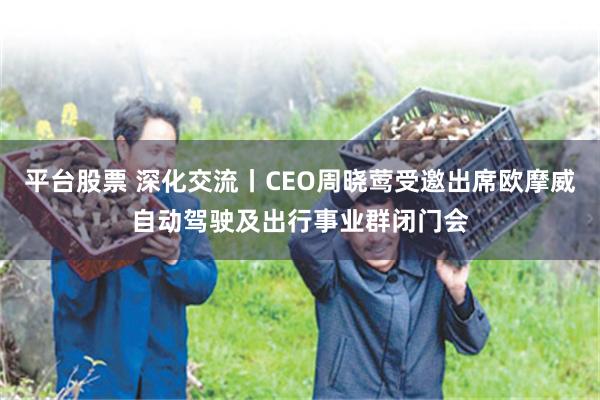 平台股票 深化交流丨CEO周晓莺受邀出席欧摩威自动驾驶及出行事业群闭门会