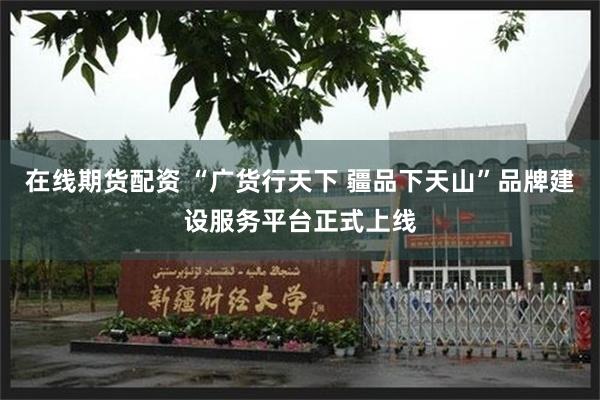 在线期货配资 “广货行天下 疆品下天山”品牌建设服务平台正式上线