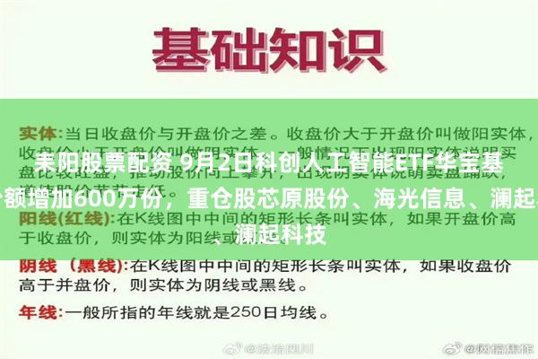 耒阳股票配资 9月2日科创人工智能ETF华宝基金份额增加600万份，重仓股芯原股份、海光信息、澜起科技