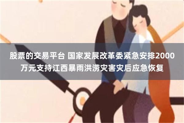 股票的交易平台 国家发展改革委紧急安排2000万元支持江西暴雨洪涝灾害灾后应急恢复