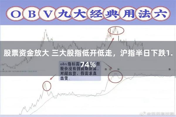 股票资金放大 三大股指低开低走，沪指半日下跌1.74%
