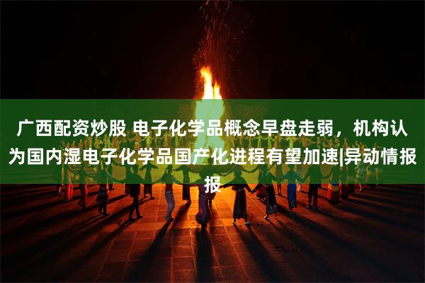 广西配资炒股 电子化学品概念早盘走弱，机构认为国内湿电子化学品国产化进程有望加速|异动情报