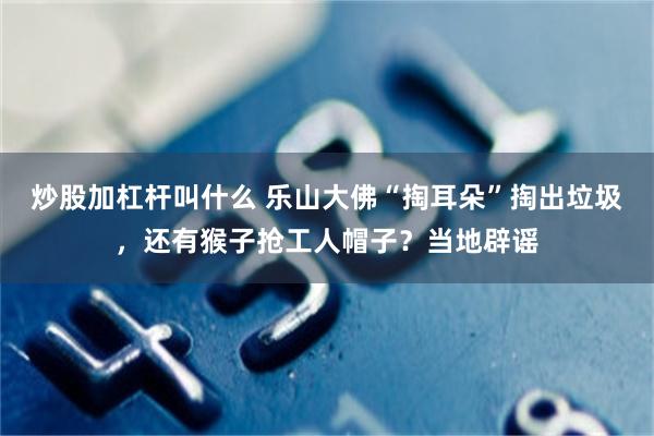 炒股加杠杆叫什么 乐山大佛“掏耳朵”掏出垃圾，还有猴子抢工人帽子？当地辟谣